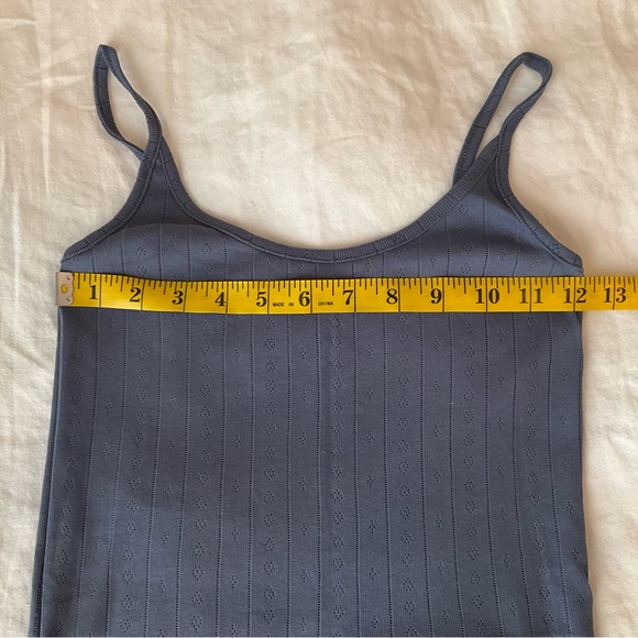 Skall Studio edie pointelle organic cotton cami tank top xs blue - Picture 7 of 8
